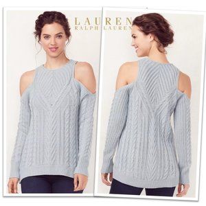LAUREN CONRAD Cold Shoulder Chunky Knit Sweater NWT! - Baby Blue, Size S